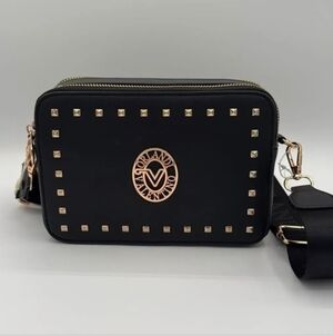 NWT Valentino Orlandi Black Studded Crossbody Bag